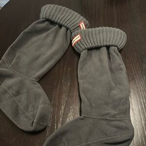 Hunter Gray Knit Cuff Fleece Boot Socks